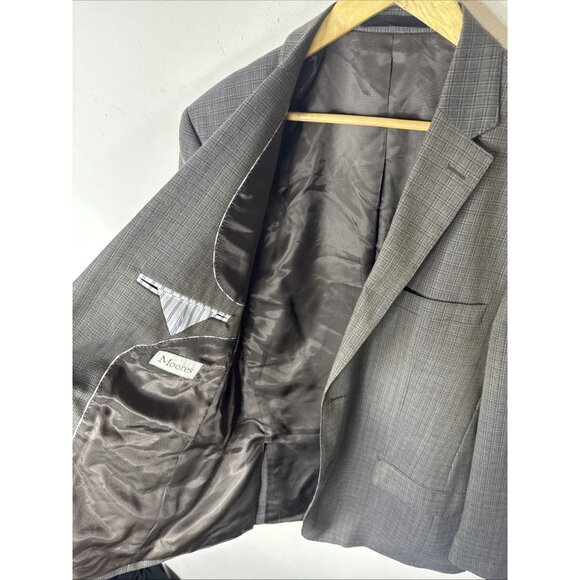Austin Reed Blazer Men’s 42 100% Wool Gray Windowpane Check Sport Coat - Picture 8 of 8